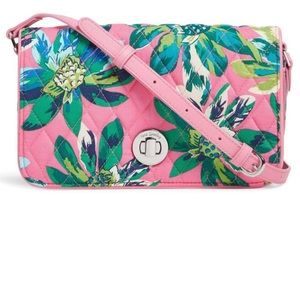 NEW Vera Bradley Tropical Paradise Turnlock Crossbody Wallet Credit Card…